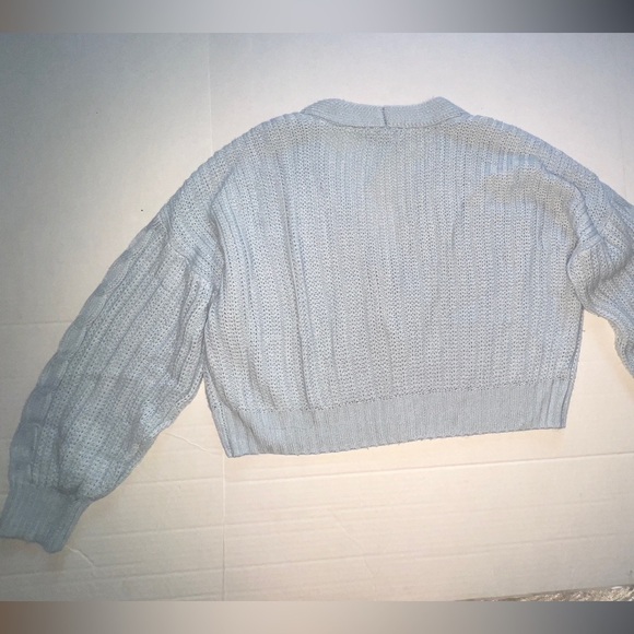 Blue knit cropped oversized sweater L - Picture 6 of 7